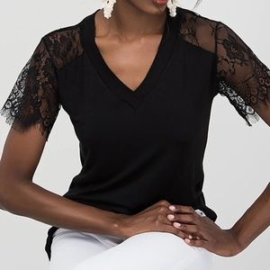 Black lace sleeve top